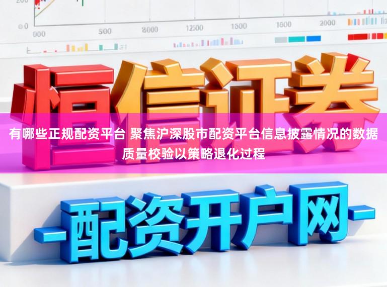 有哪些正规配资平台 聚焦沪深股市配资平台信息披露情况的数据质量校验以策略退化过程
